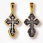 Крест православный "Распятие Христово" без камней в классическом стиле. Размеры - 3 см. × 1.6 см. Вес - 3 г.