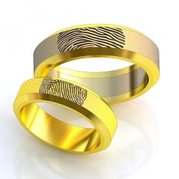 Эксклюзивные двухсплавные обручальные кольца в стиле хай - тек с  отпечатками пальцев. Вес от 6 г.