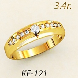 Обручальные кольца в стиле арт - деко с цирконами 585 пр. Камни: 3 мм. - 1шт., 1.5 мм. - 10 шт. Вес 3.4 г.