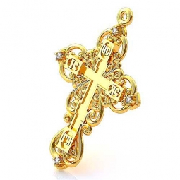Крест православный эксклюзивный односплавный с бриллиантами в классическом стиле.  Вес - от 5 г.