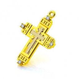Крест православный эксклюзивный односплавный с бриллиантами в классическом стиле. Вес - от 5 г.