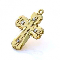 Крест православный эксклюзивный односплавный с бриллиантами в классическом стиле. Вес - от 5 г.