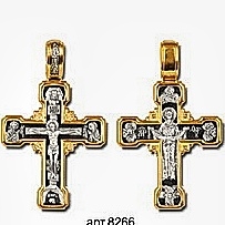 Крест православный "Распятие Христово" без камней в классическом стиле. Размеры - 4 см. × 2.5 см. Вес - 7 г.