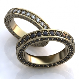 Эксклюзивные обручальные кольца  из белого сплава в стиле арт -деко с драгоценными камнями. Вес от 5 г.