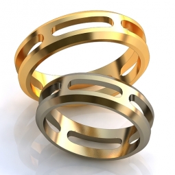 Эксклюзивные двухсплавные обручальные кольца с просветами в стиле хай - тек без камней . Вес от 6 г.