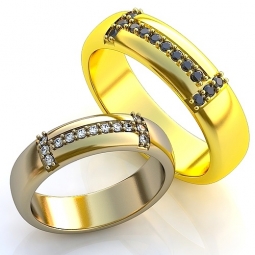 Эксклюзивные обручальные кольца в классическом стиле с драгоценными камнями. Вес от 6 г.