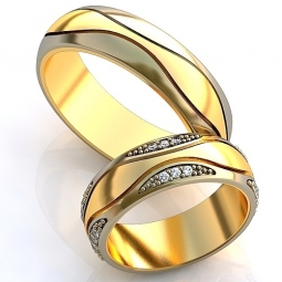 Эксклюзивные обручальные кольца в классическом стиле с драгоценными камнями. Вес от 6 г.