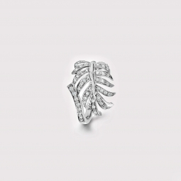 Кольцо эксклюзивное из белого сплава в форме пера с бриллиантами в стиле модерн. Вес - от 6 г. 