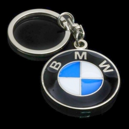 Брелок автомобильный с логотипом "BMW" с эмалью с цепочкой и кольцом для ключа. Вес - от 10 г.