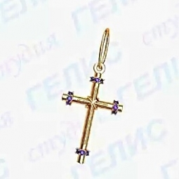 Крест нательный на цепочку католический односплавный 585 пр. без накладки с камнями. Вес - 1.57 г.