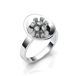 Кольцо эксклюзивное односплавное с бриллиантами в глухой закрепке в стиле модерн. Вес - от 4 г.