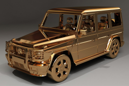 Точная копия автомобиля из драгоценного металла с глубокой детализацией кузова с нанесением эмали. 